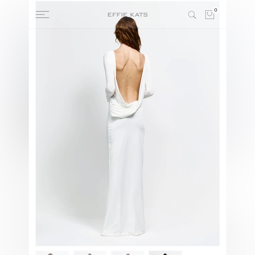Effie Kats Ishani Gown - White Backless Gown